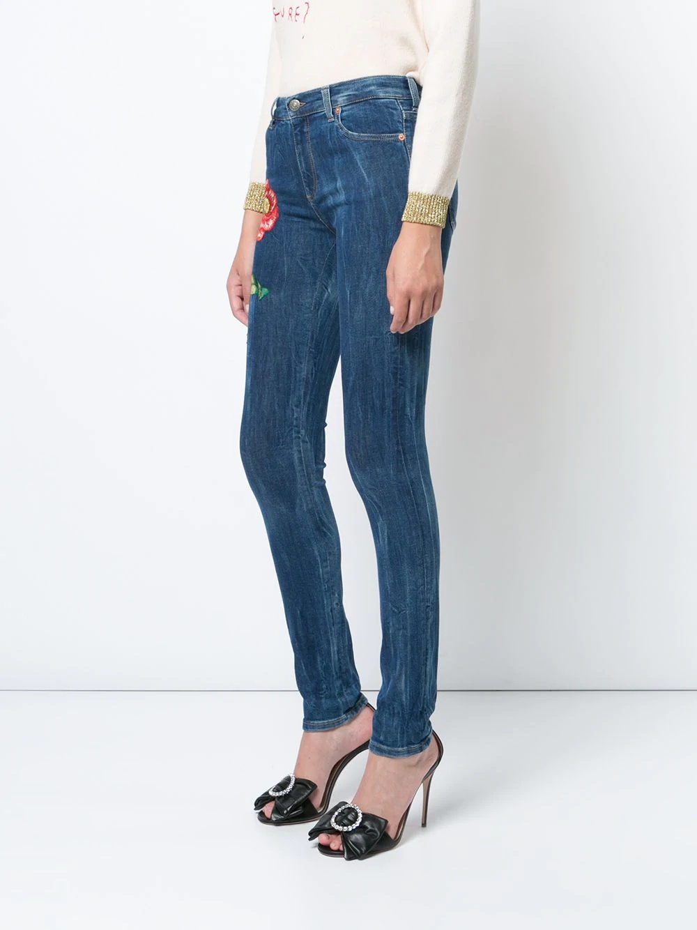 embroidered denim jeans - 3