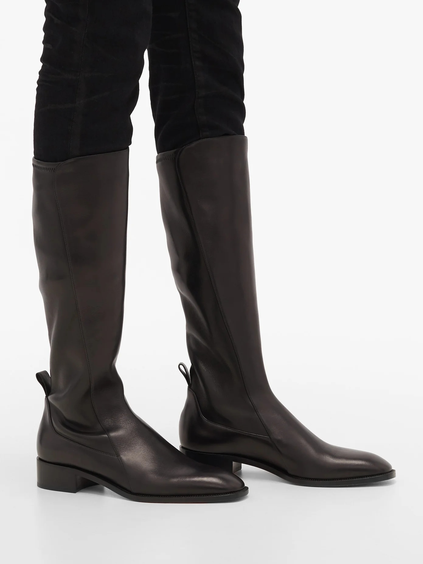 Tagastretch leather knee-high boots - 3