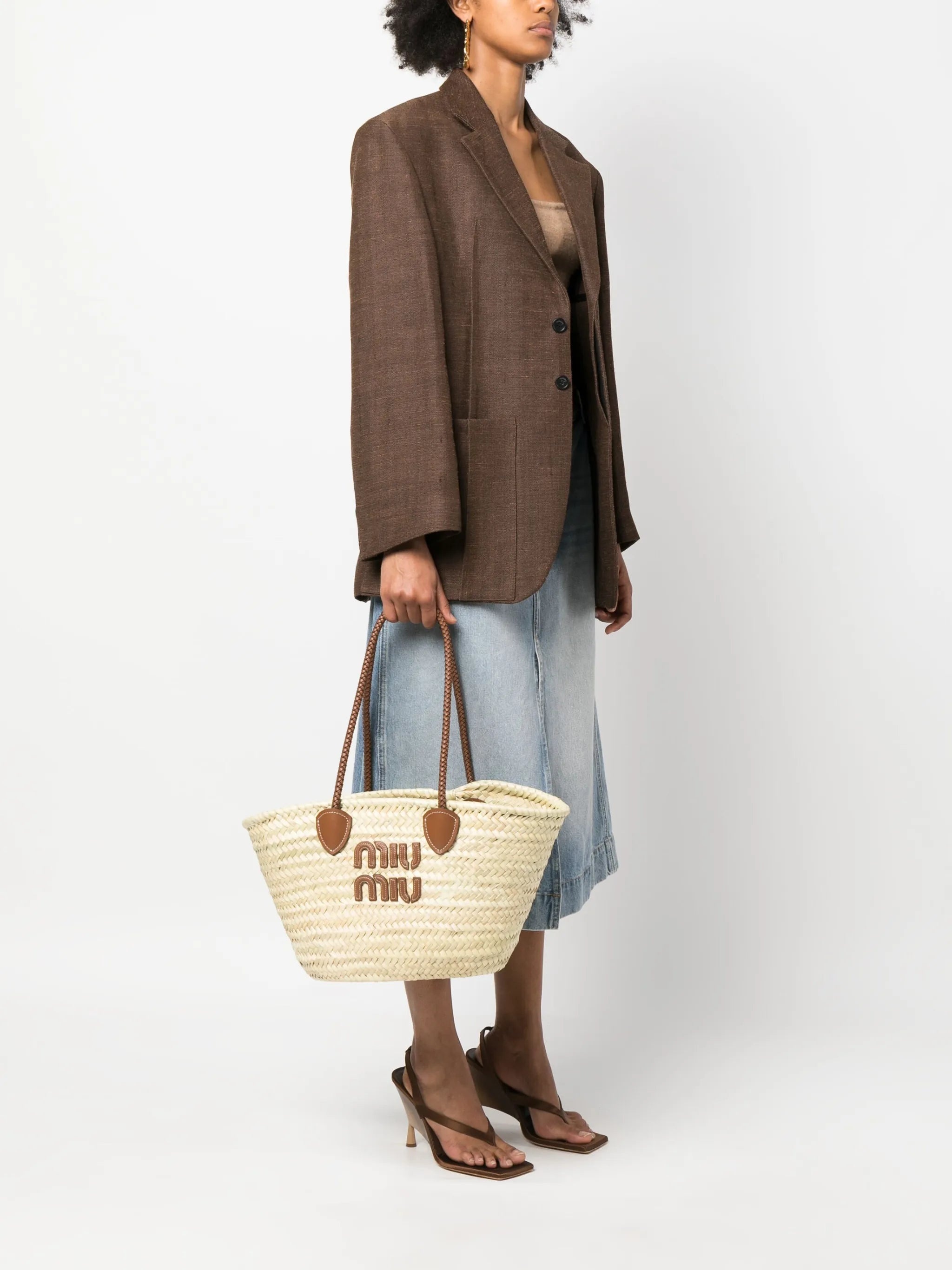 Miu Miu Logo-patch Tote Bag - 4