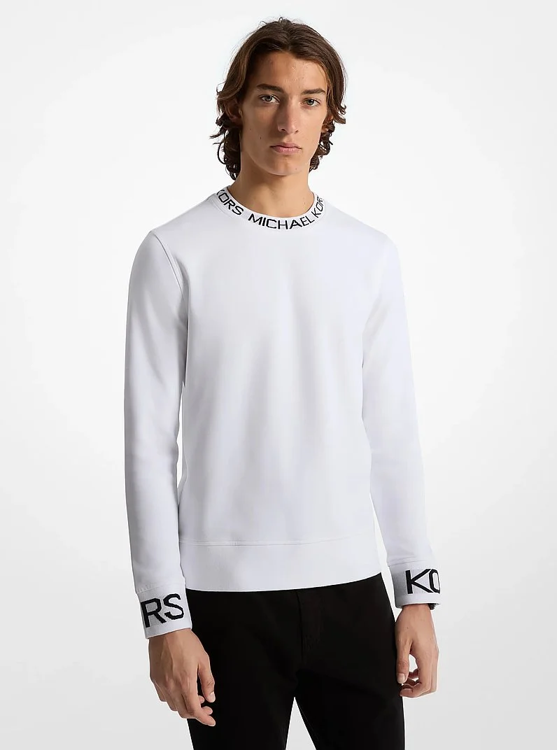 Logo Trim Cotton Blend Sweatshirt - 1