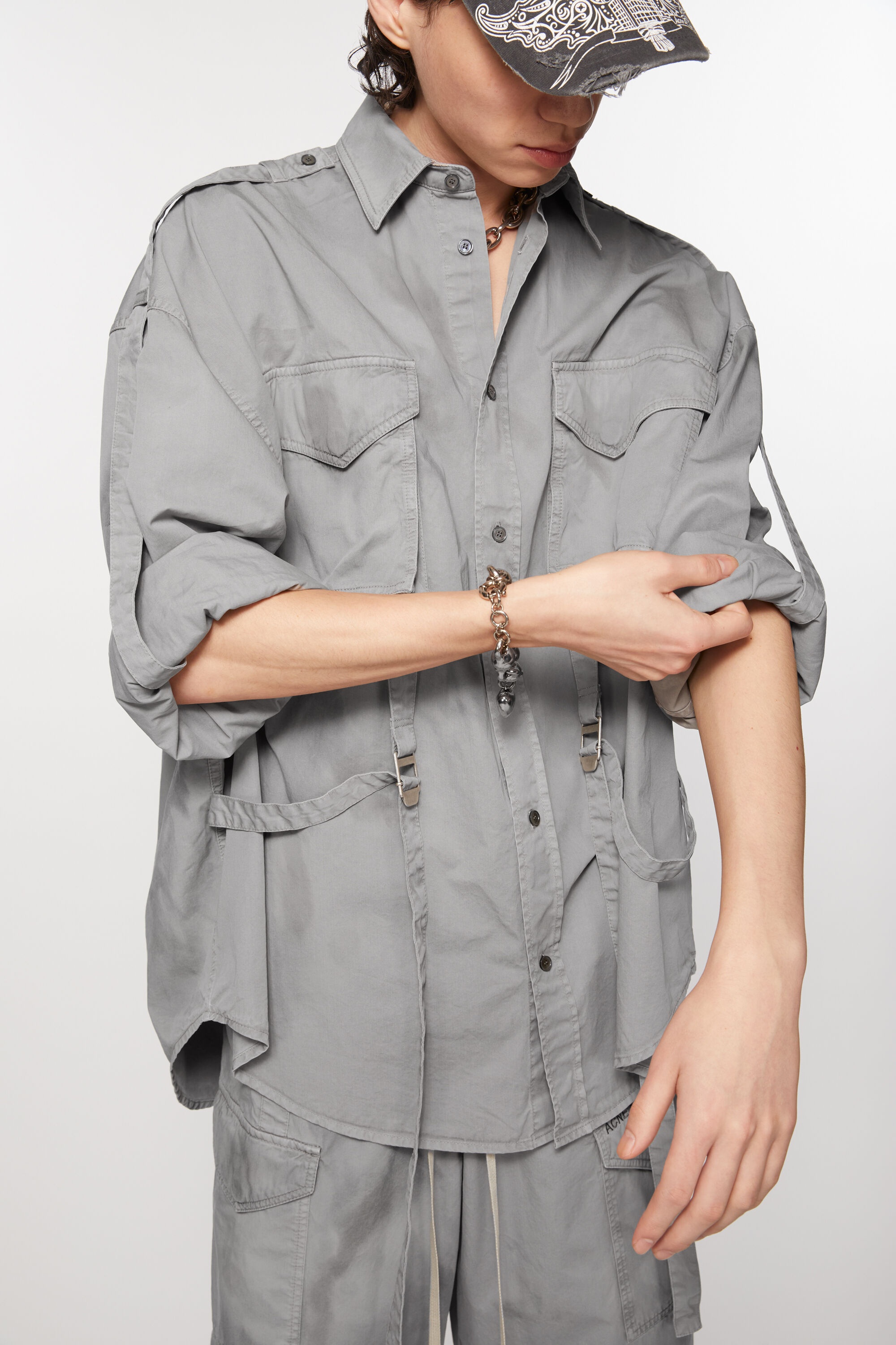 Button-up shirt - Mid Grey - 4