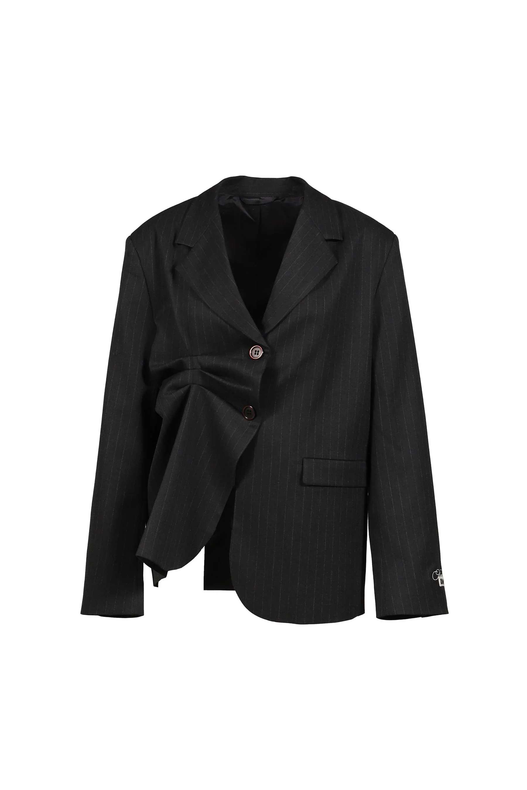 PLEATED BLAZER PINSTRIPE BLACK / BLK - 1