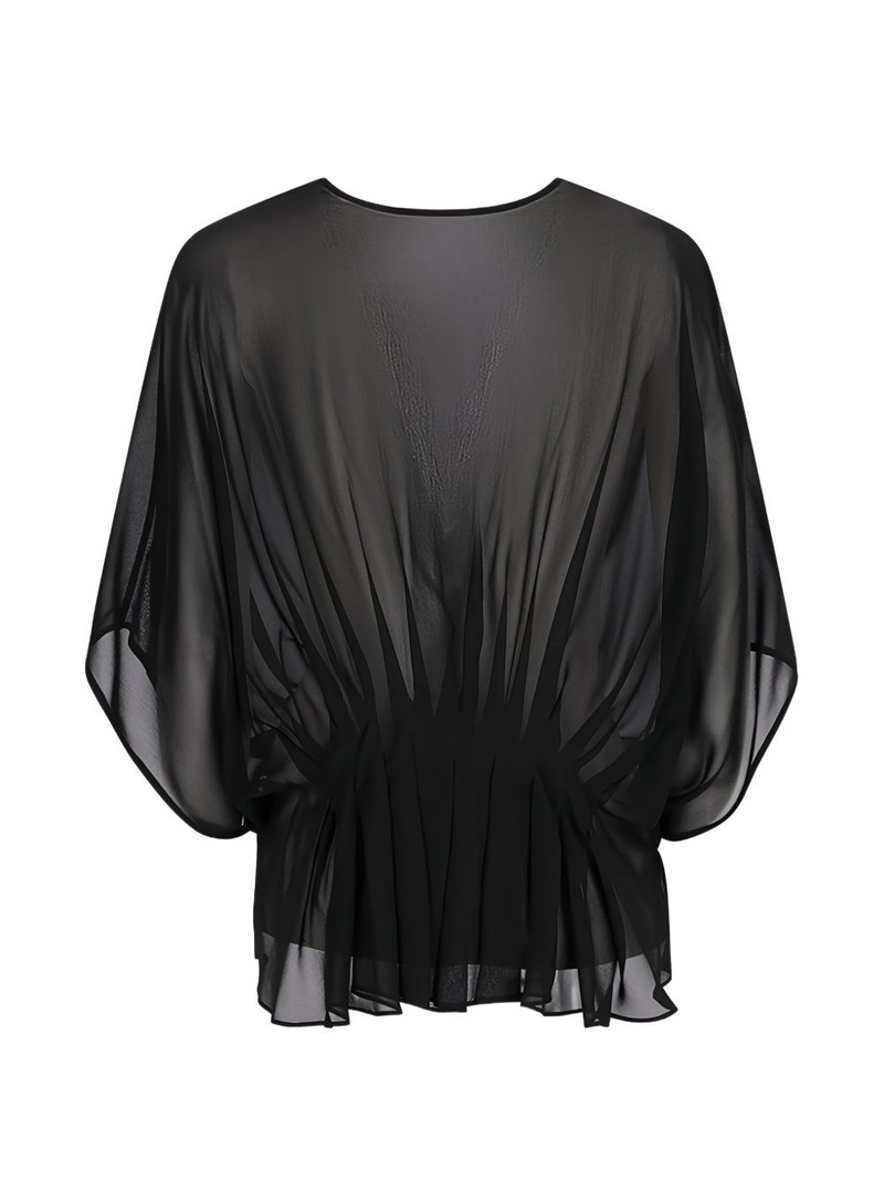Max Mara pleated V-neck blouse outlook
