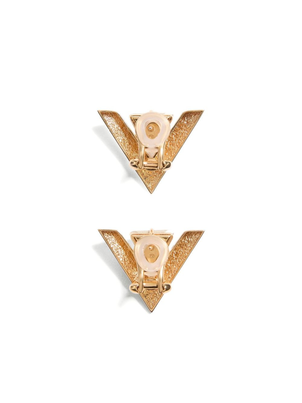 Je Les V-Metal and crystal earrings - 3