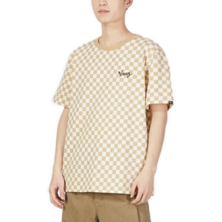 Vans UG Checker Tee 'Beige White' VN0002NMBT9 - 3