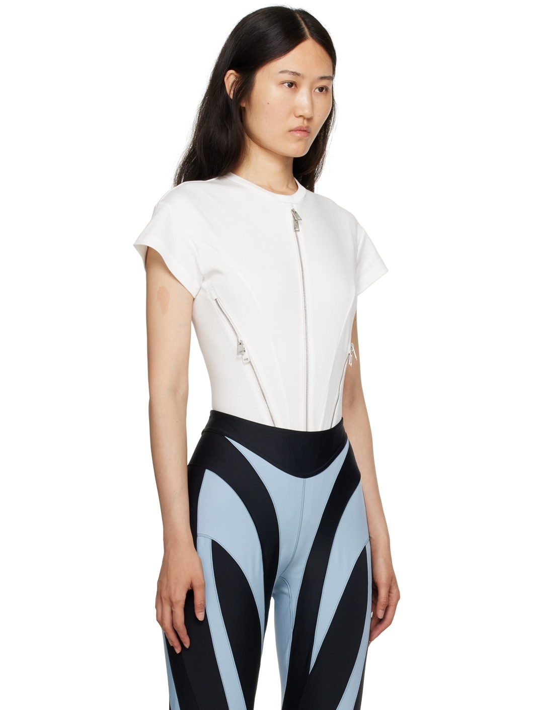 White Zip Bodysuit - 2