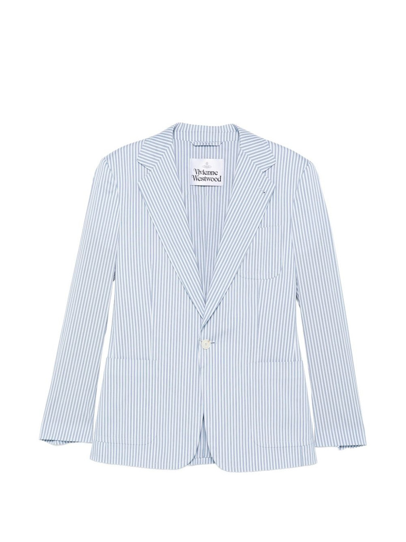 striped single-breasted blazer 1