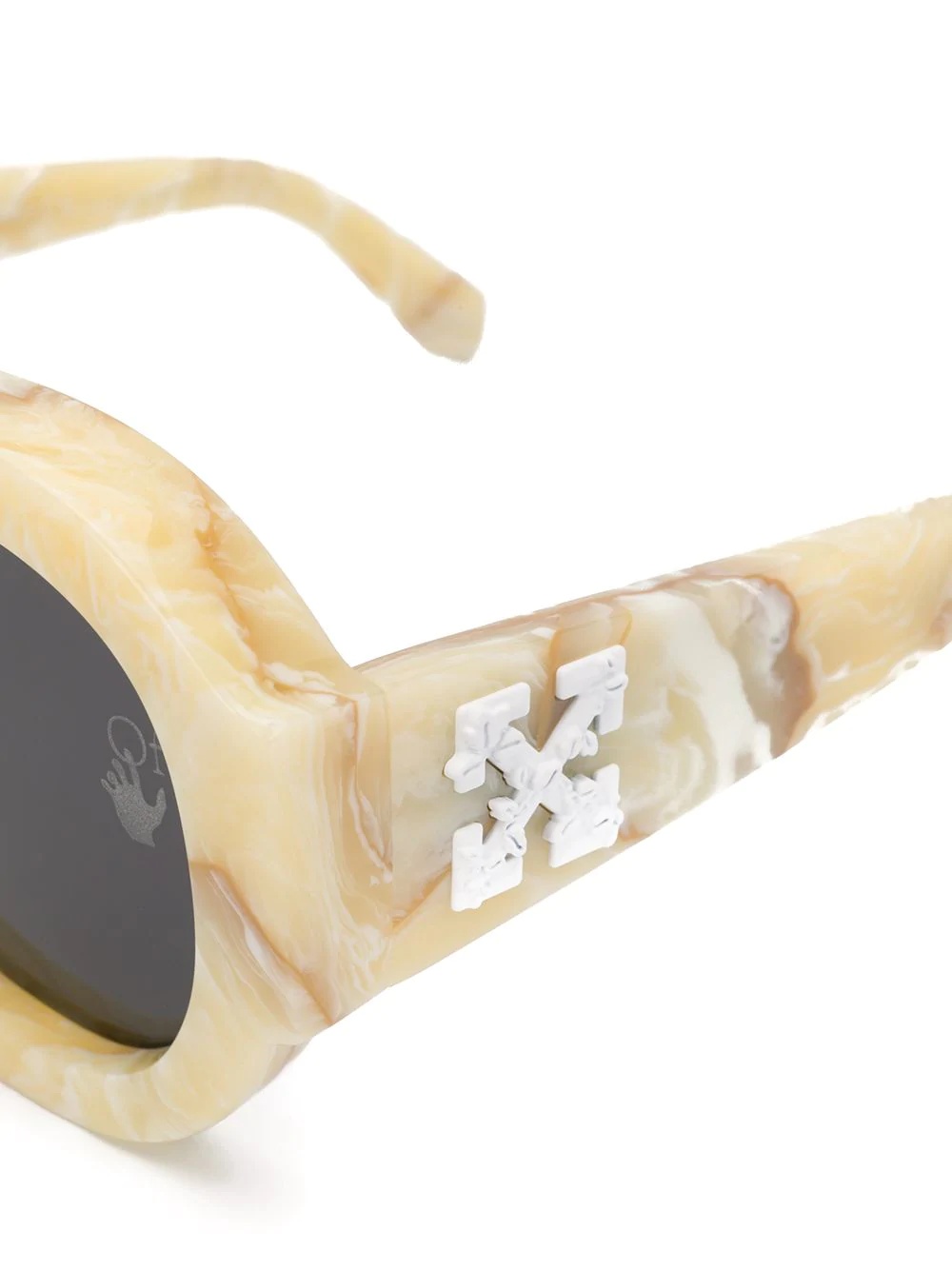 marbled-effect pilot-frame sunglasses - 3