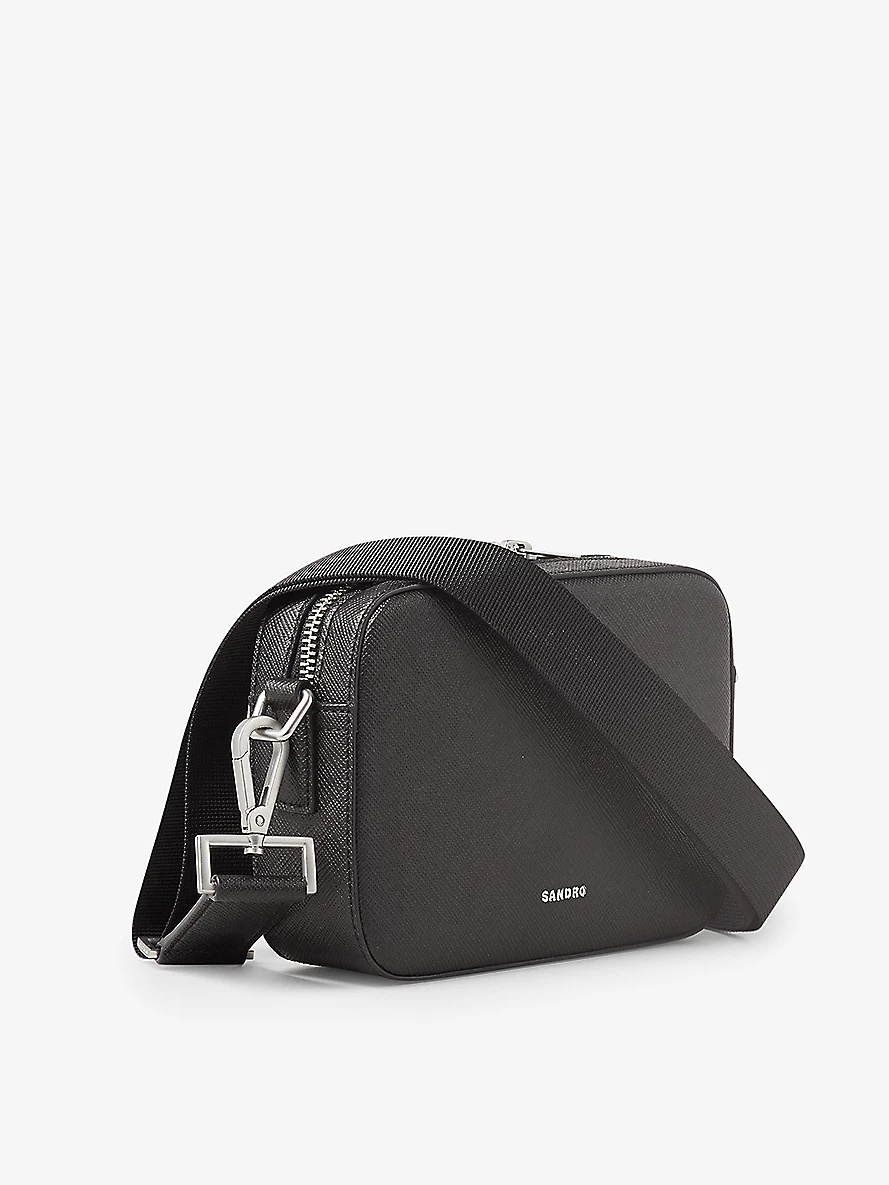 Logo-embellished leather cross-body bag - 2