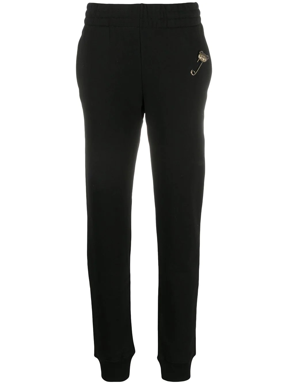 safety pin embellished slim-fit track pants - 1