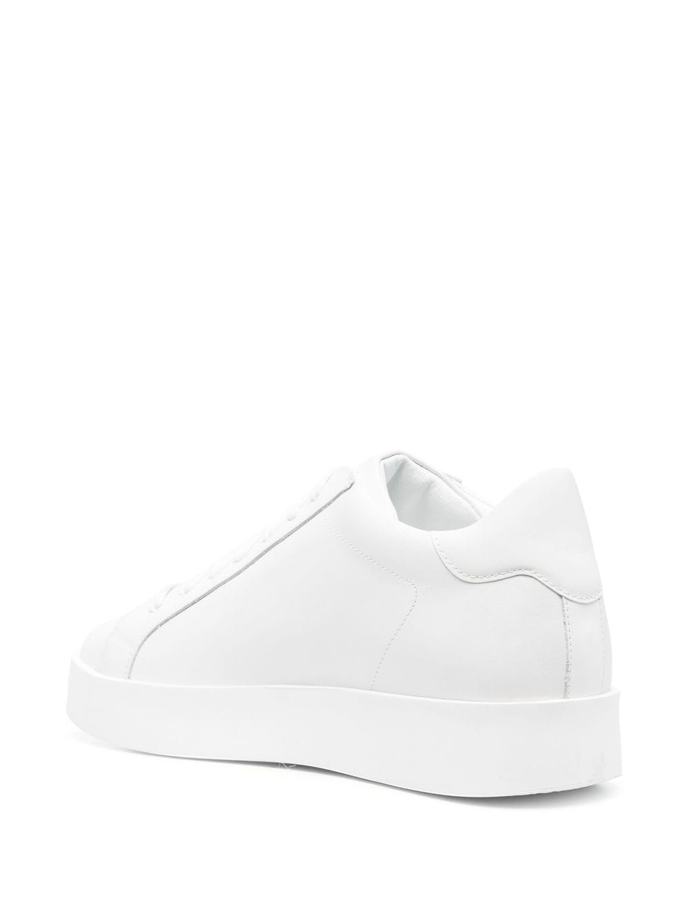 low-top leather sneakers - 3