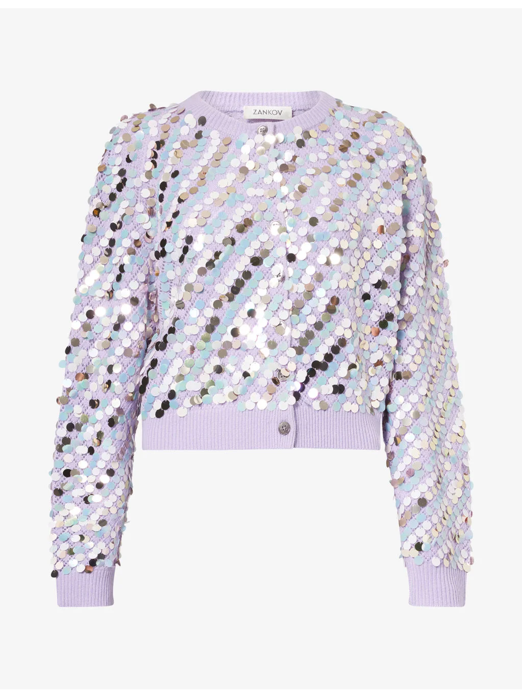 Paillette-Embellished Knitted Wool-Blend Cardigan - 1