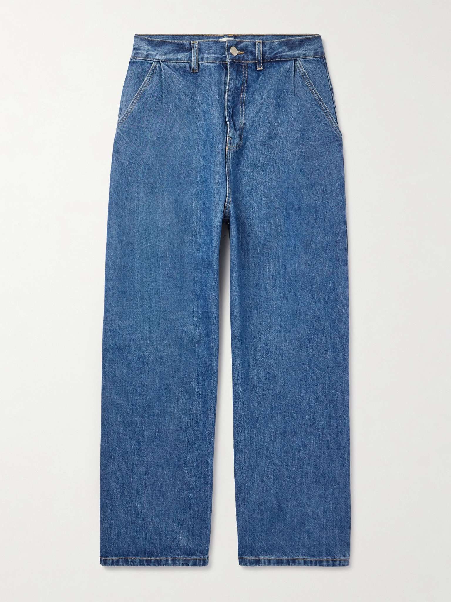 Drew Wide-Leg Pleated Jeans - 1