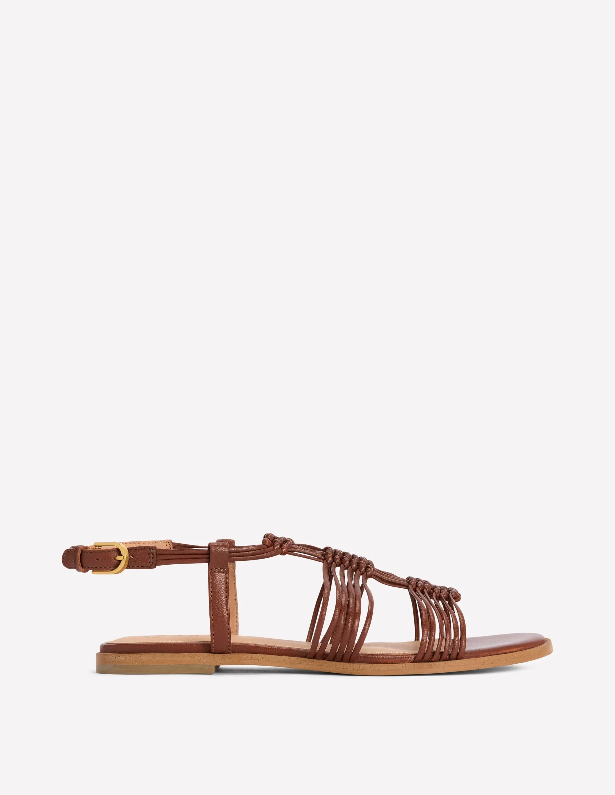 Multi Strap Knot Sandal-Tan - 1