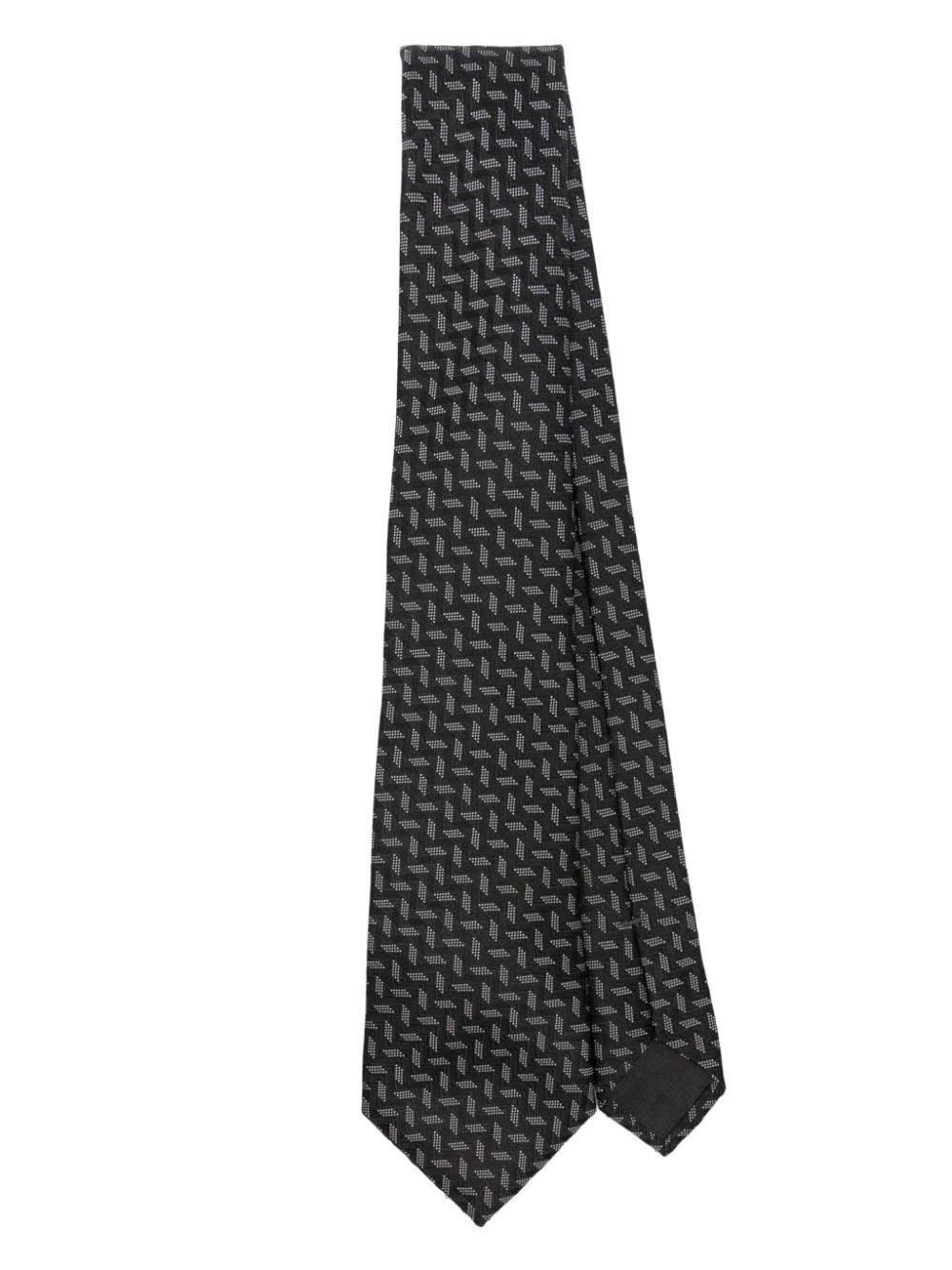 patterned-jacquard tie - 1