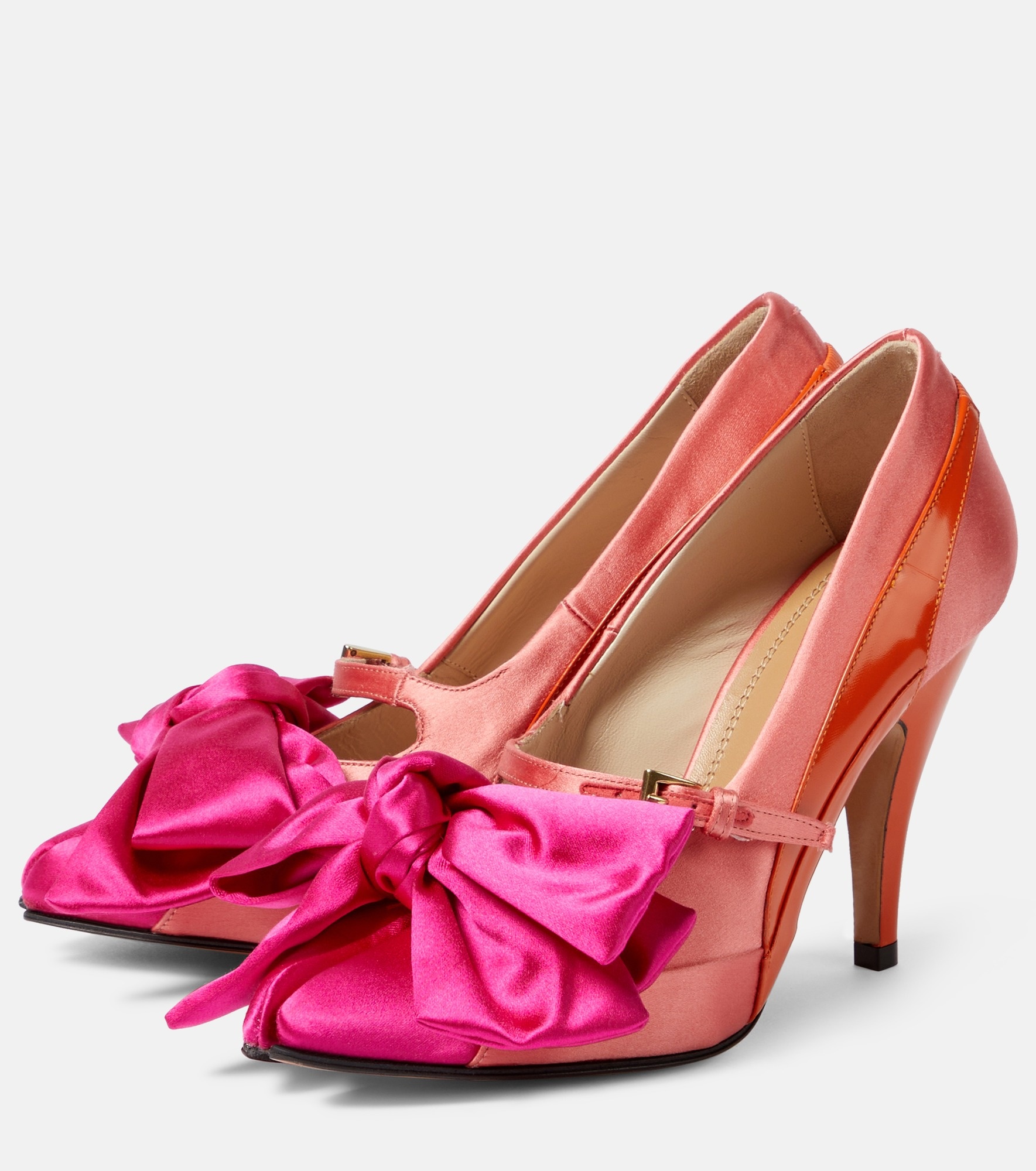 Tabi Monster satin bow 110 pumps - 5