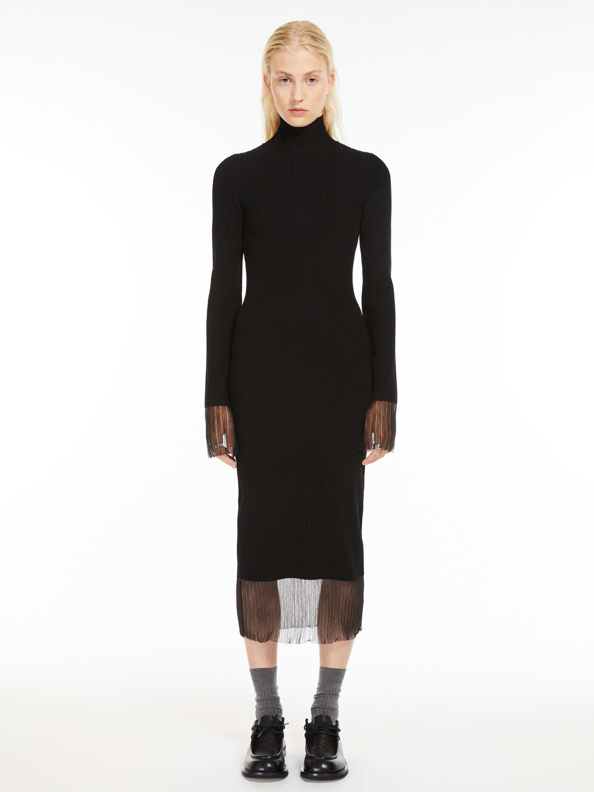 ALIBI Mock polo-neck knit dress - 3