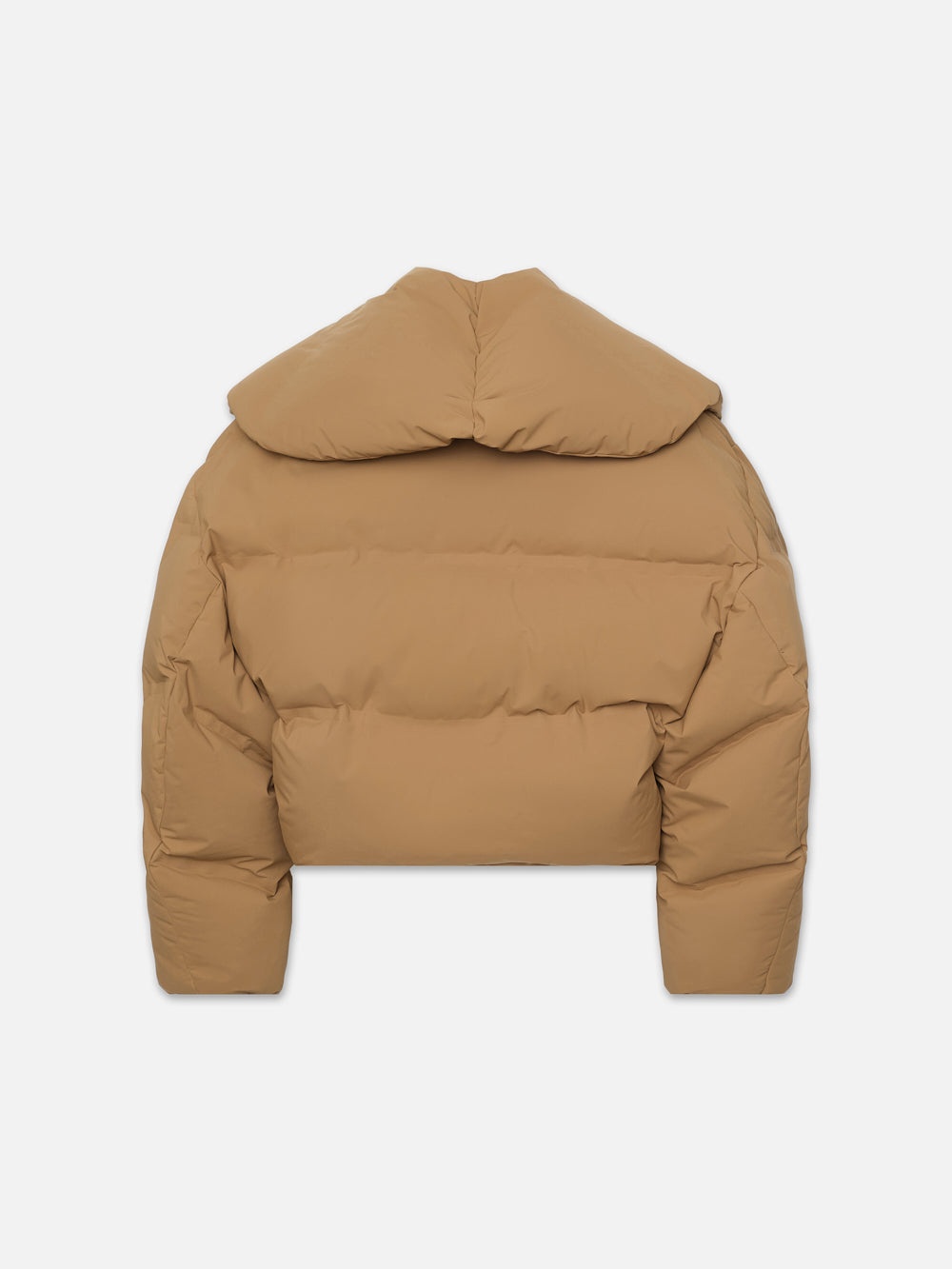 Cropped Shawl Puffer in Camel - 5