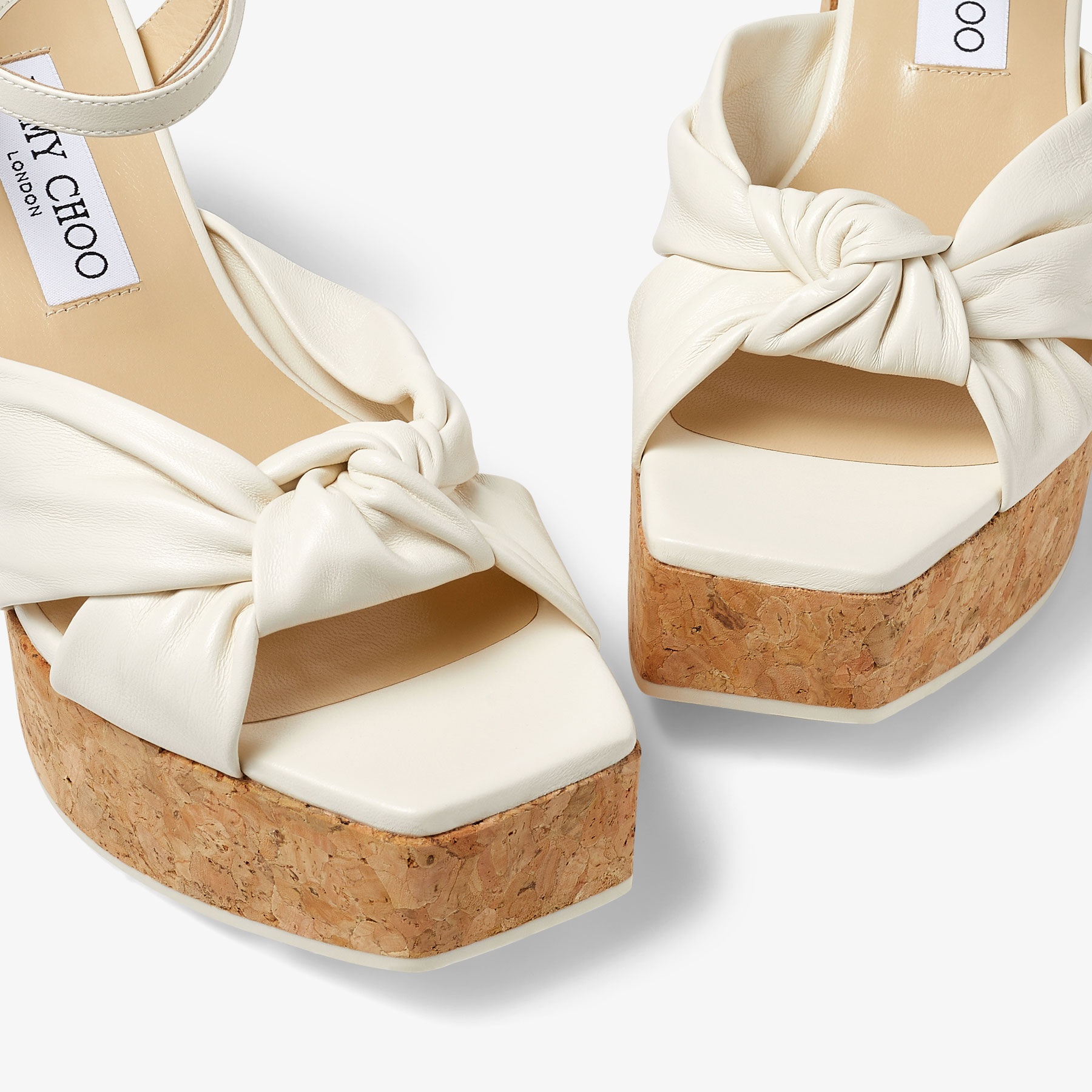 Heloise Wedge 95
Latte Nappa Leather Platform Sandals - 3