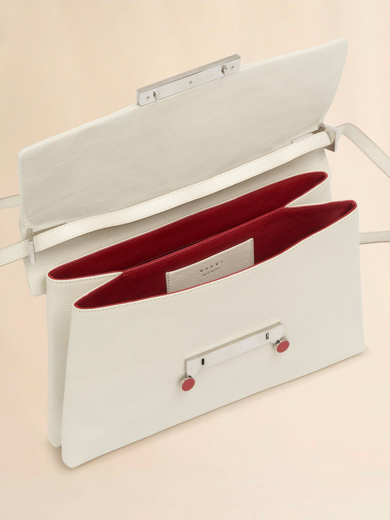 CREAM CRAQUELÉ PATENT LEATHER MEDIUM ENVELOPE BAG 4