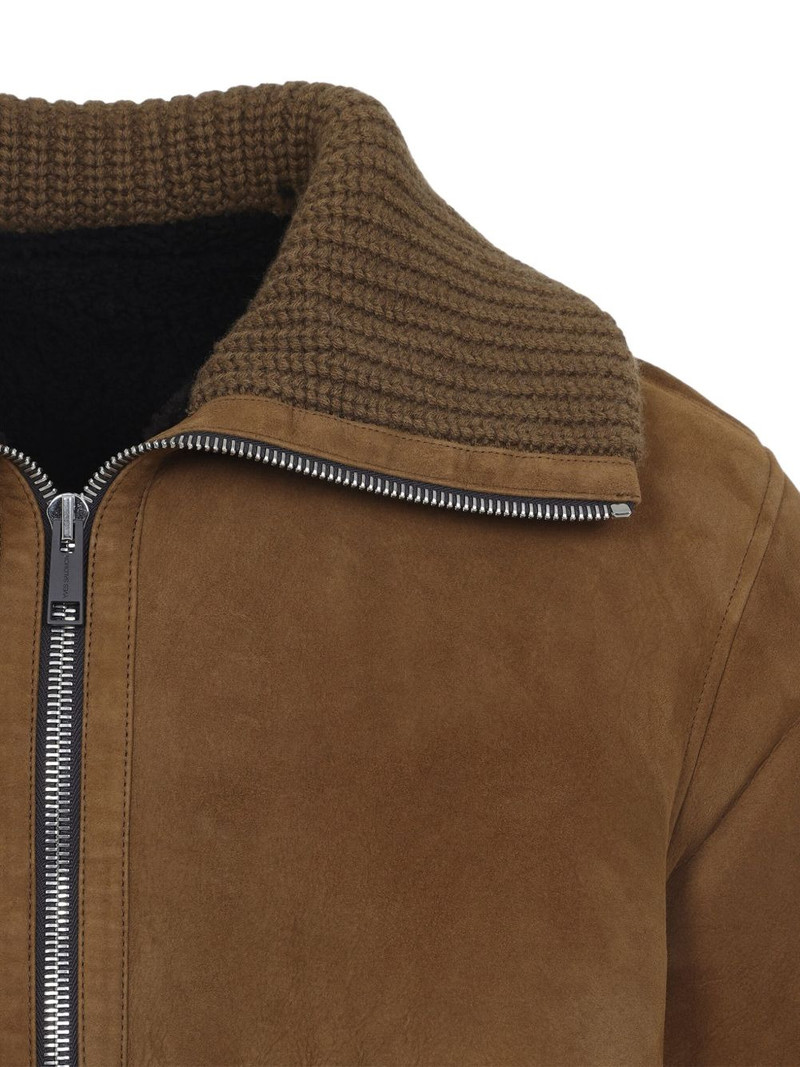 knitted-collar suede jacket 3