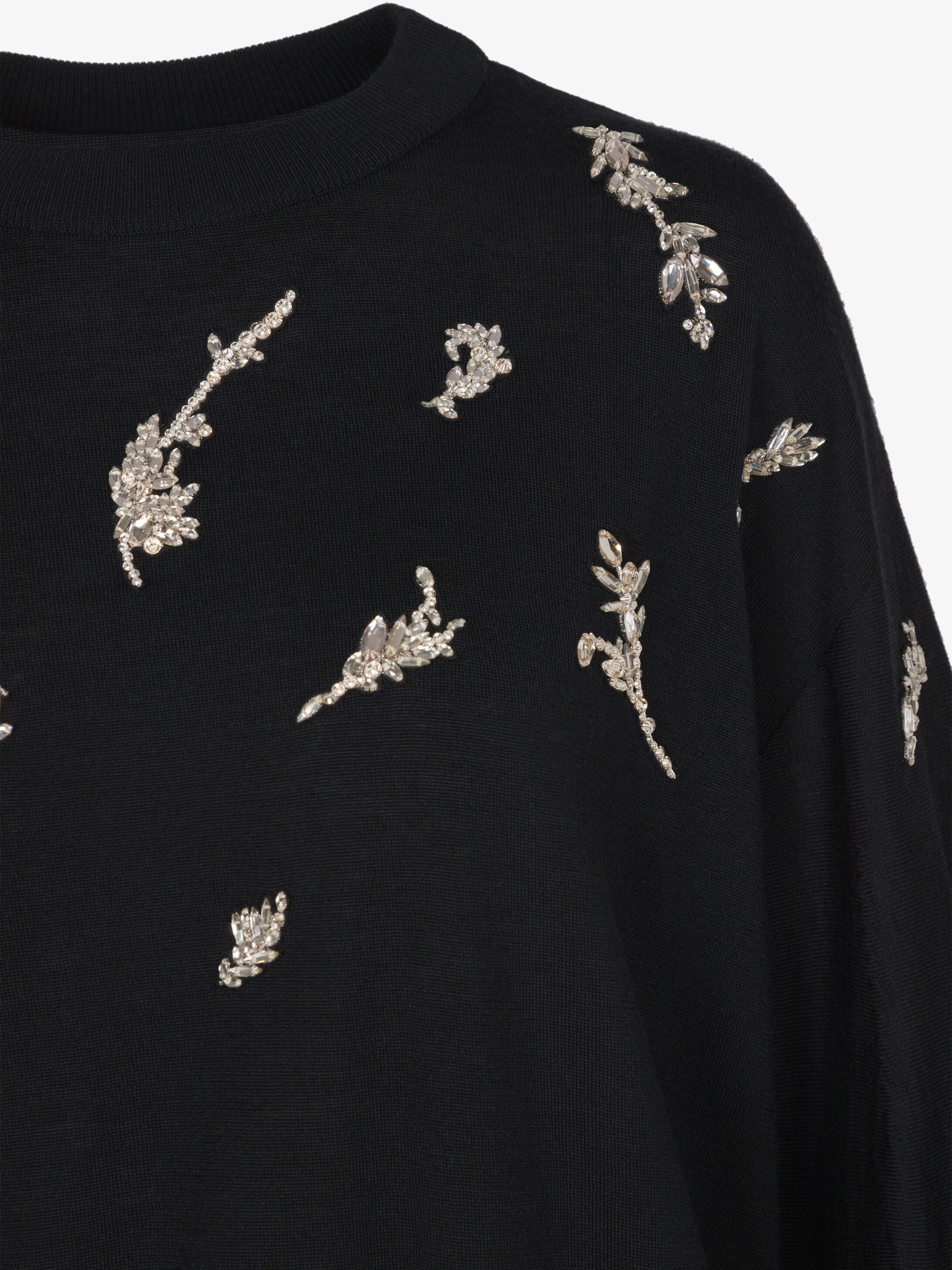 Sweater in wool and silk with embroidered crystals - 5