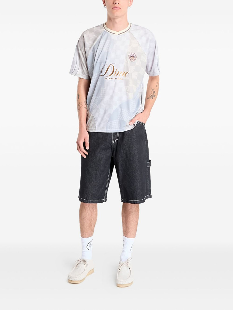 Dime check-pattern emblem-detail T-shirt outlook