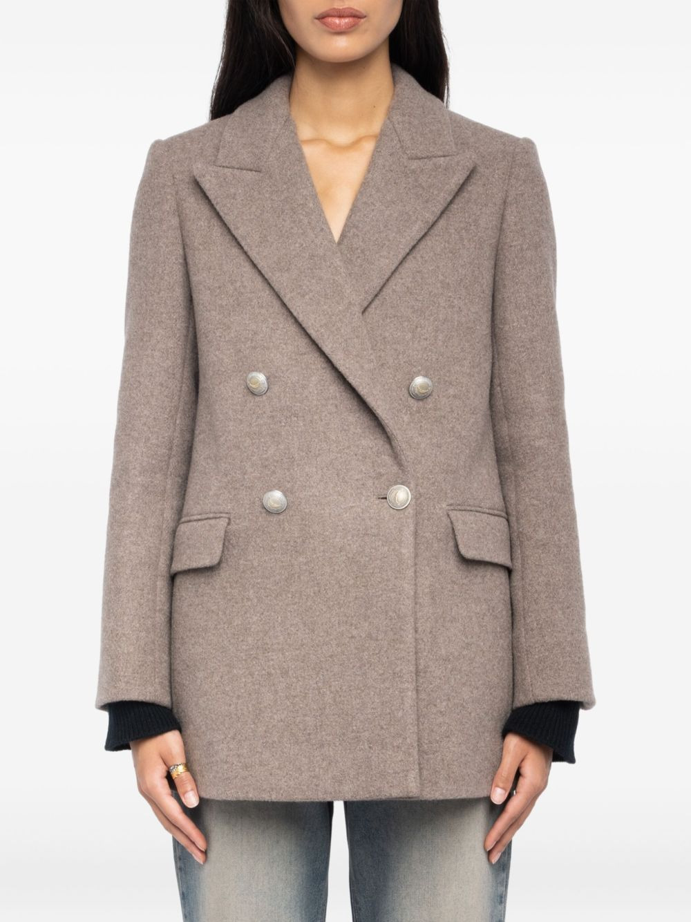 Miew double-breasted buttoned coat - 4