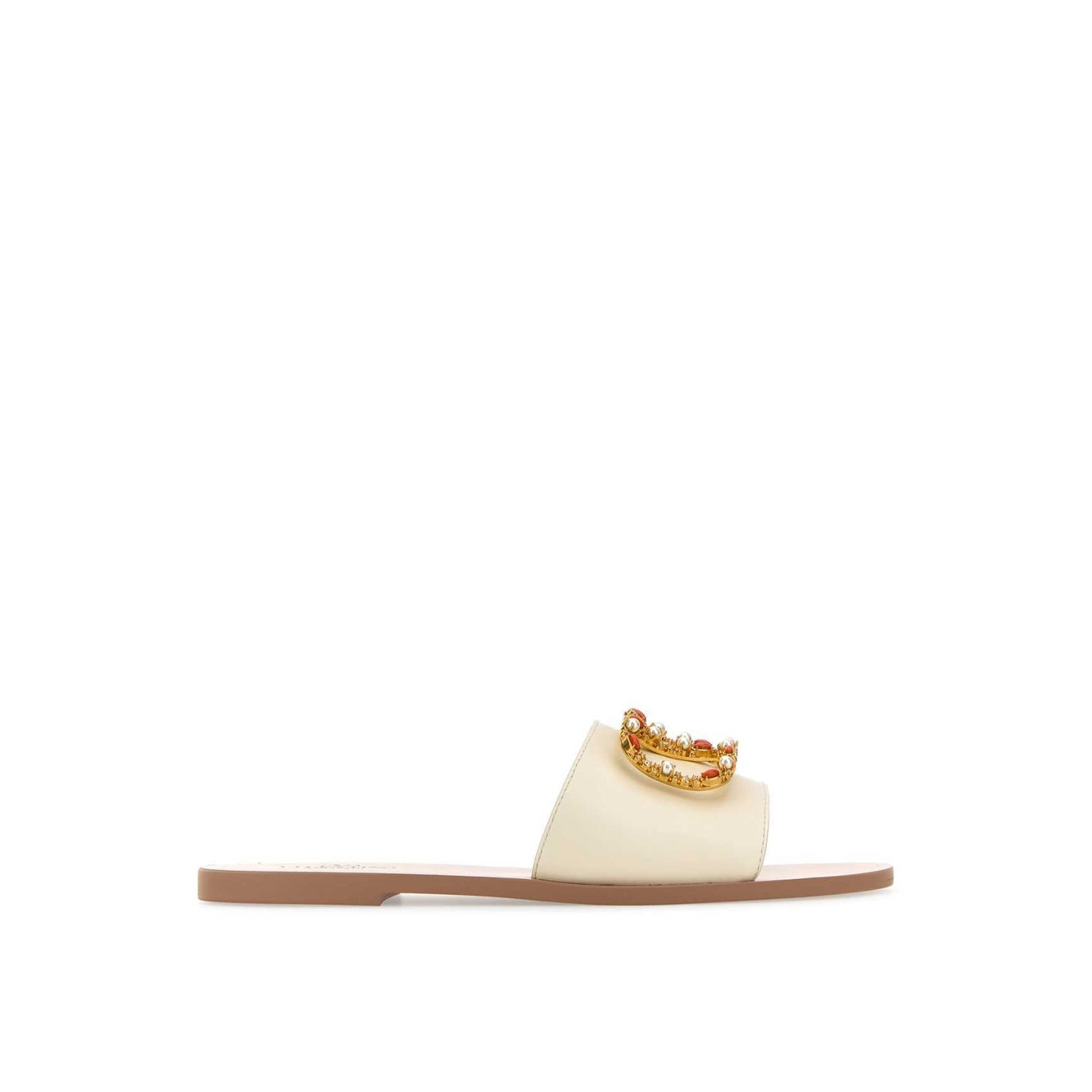 Valentino Garavani Vlogo Leather Flat Sandals Women - 4