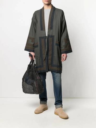 visvim drop-shoulder tie-fastening jacket outlook