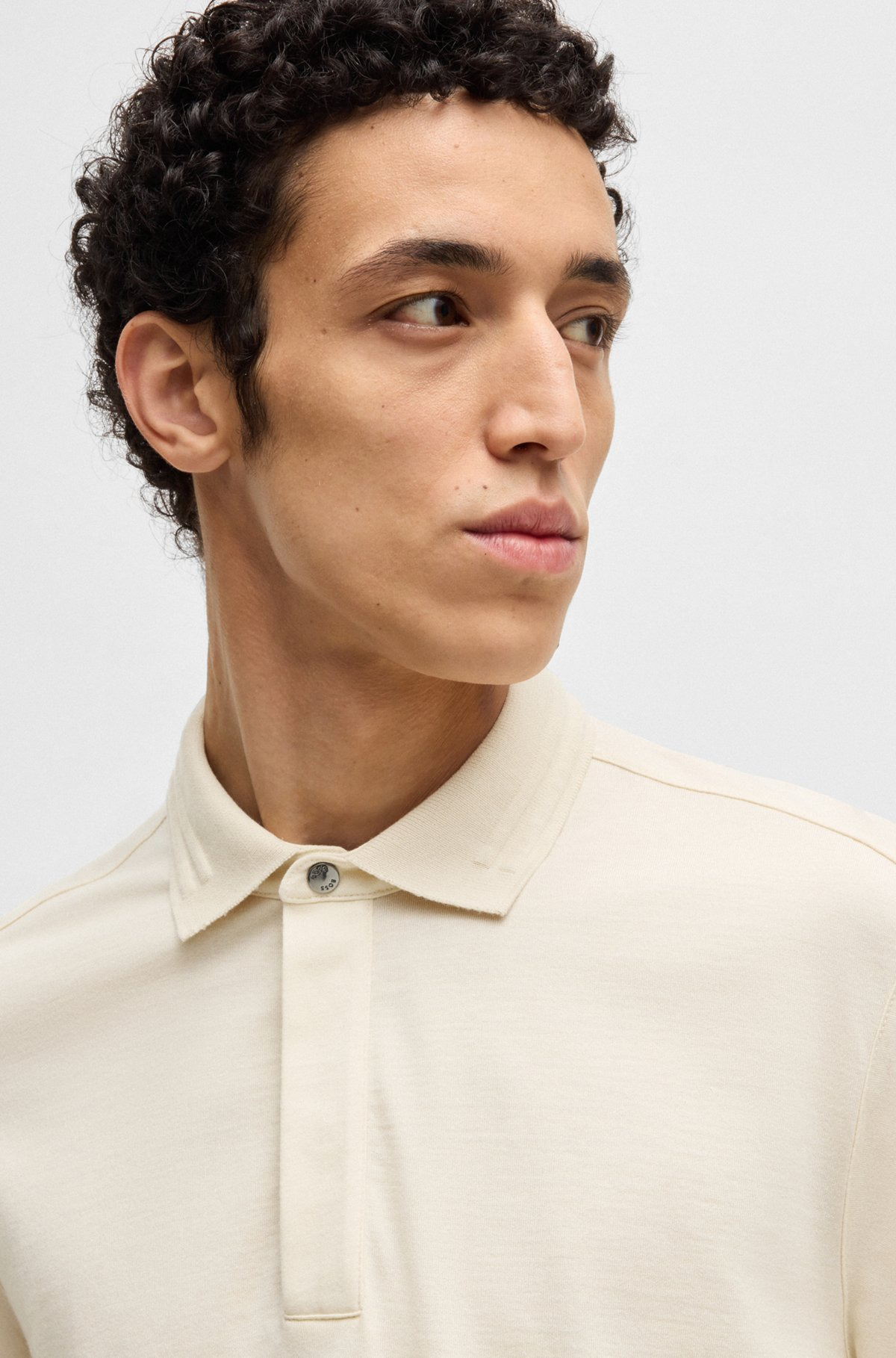 REGULAR-FIT POLO SHIRT IN BRUSHED FLANNEL - 3