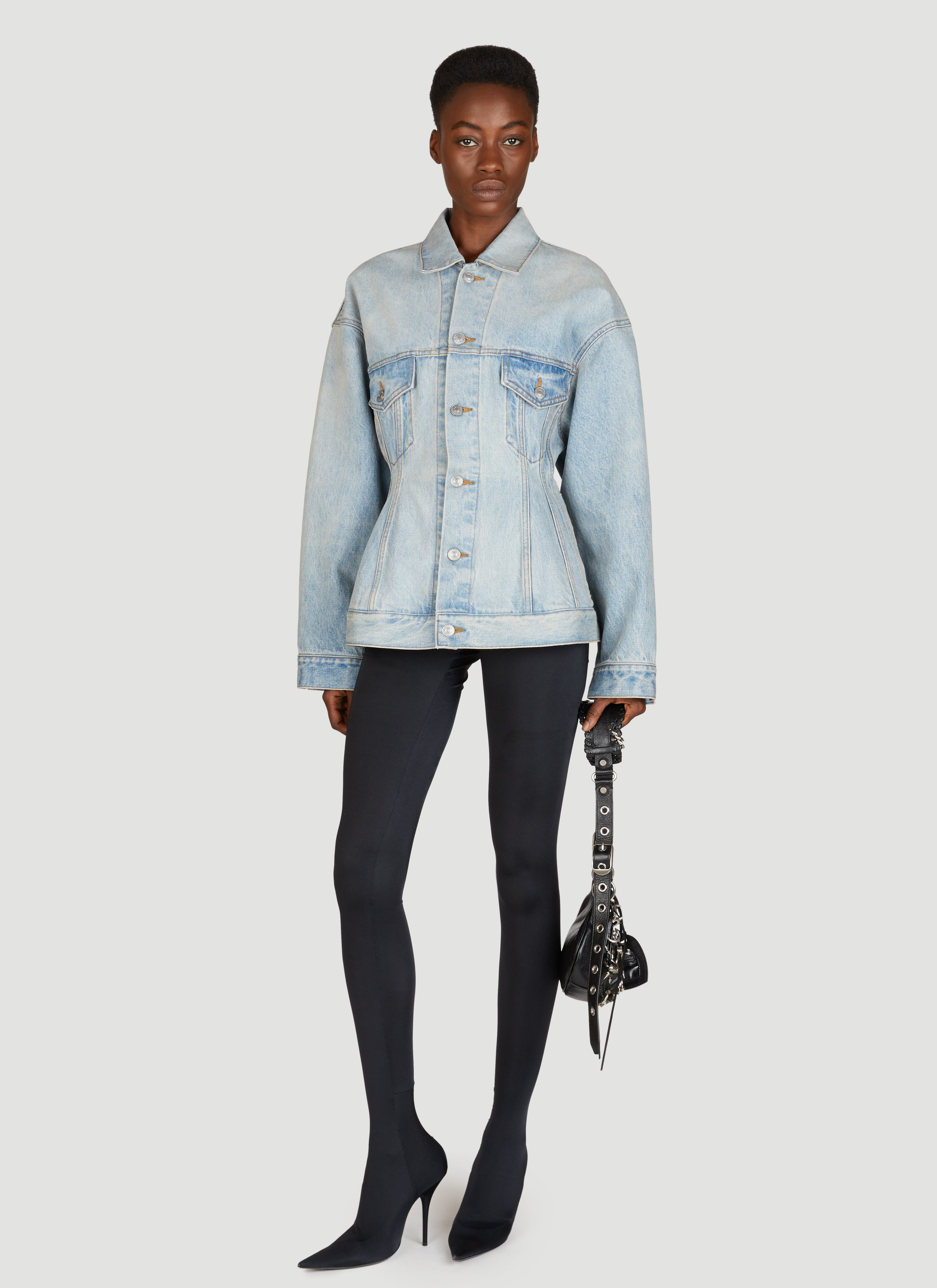 Balenciaga Women Hourglass Denim Jacket - 2