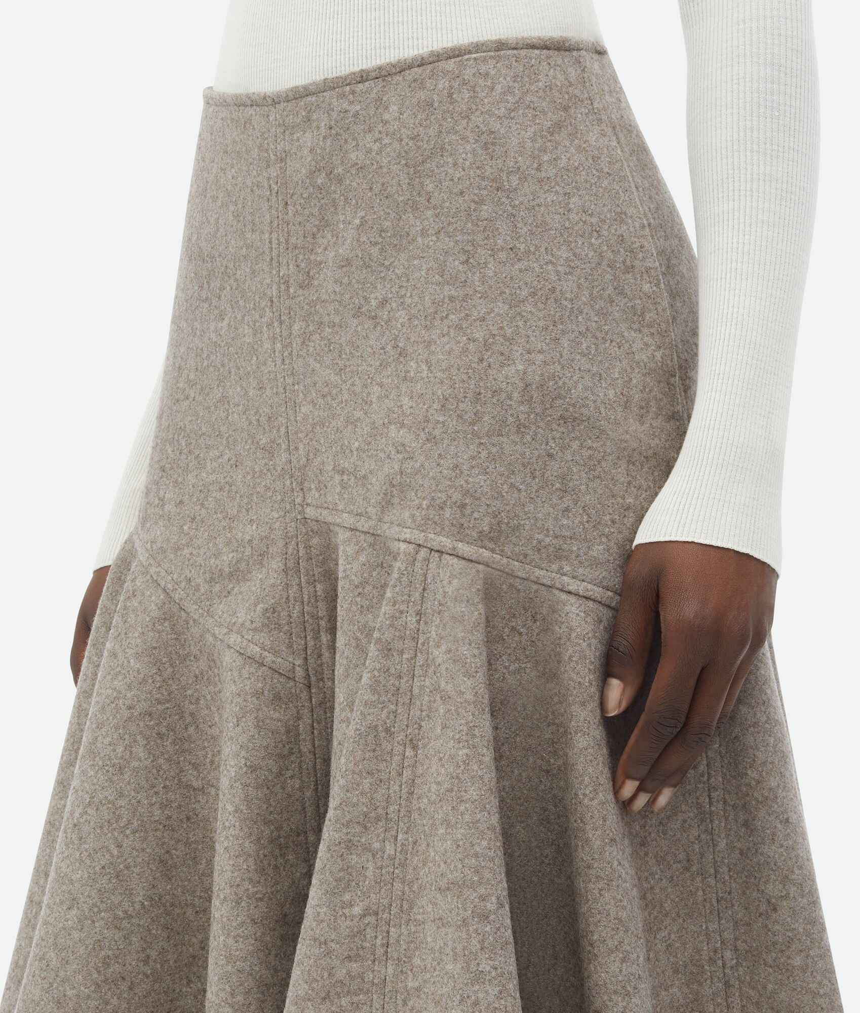 Wool Flannel A-Line Skirt - 4