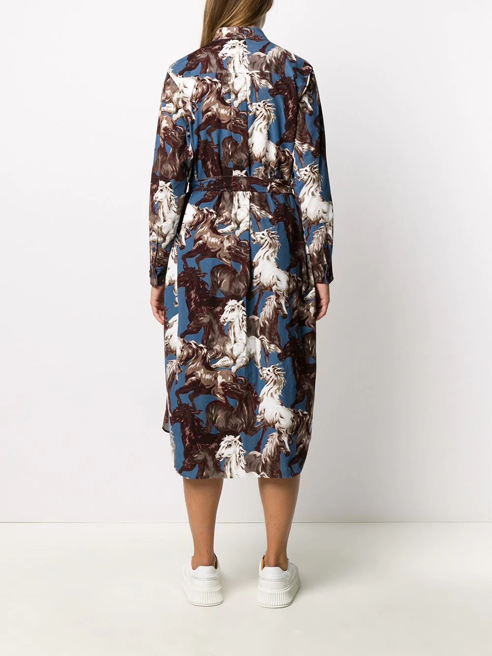 horse-print shirt dress - 4