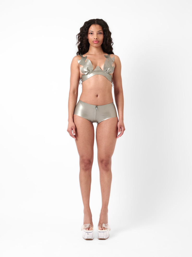 POSTER GIRL ROONEY LATEX HOTPANTS SILVER outlook