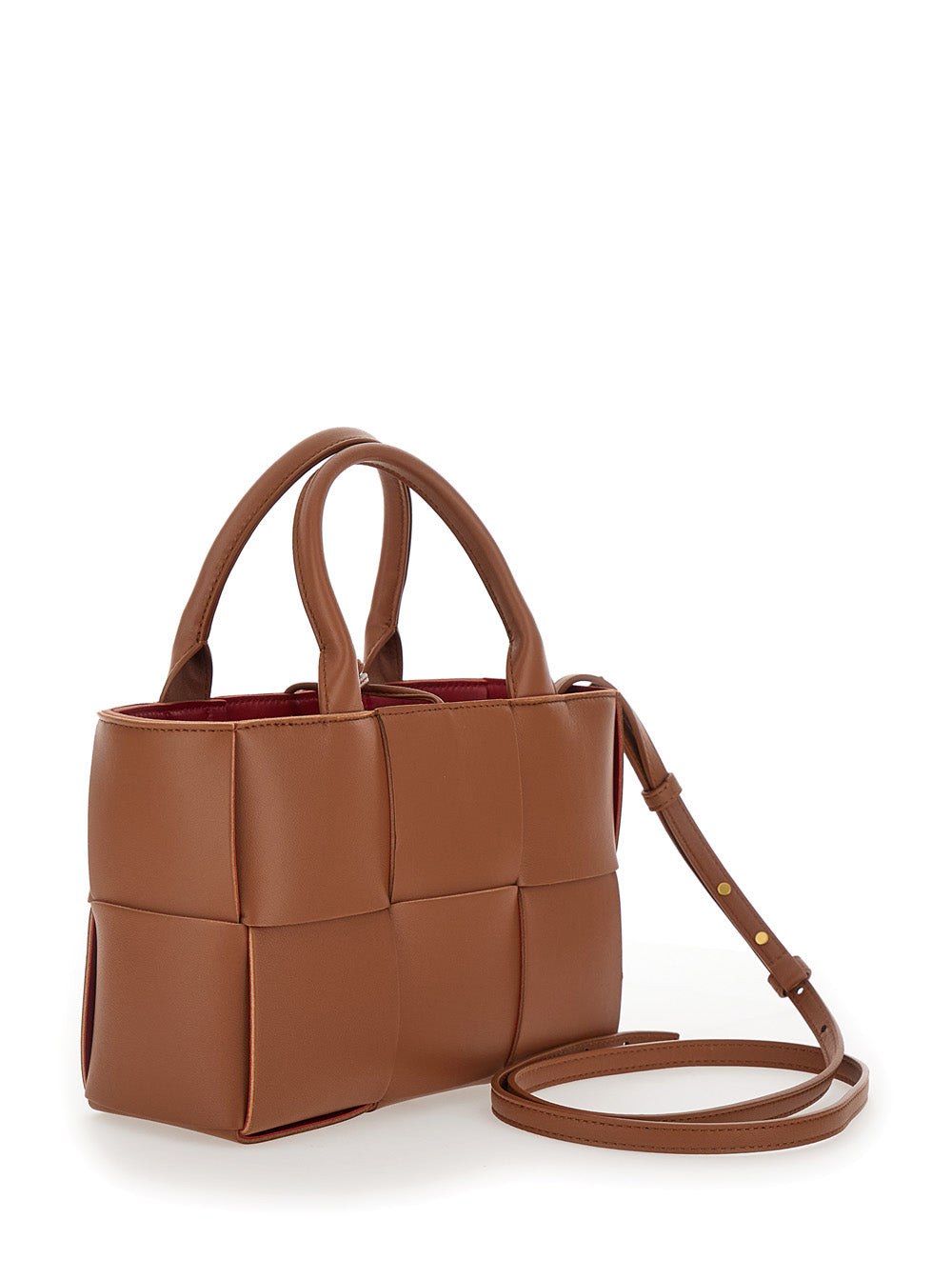 Bottega Veneta Women 'Arco Tote Mini' Brown Handbag With Intreccio Motif In Leather Woman - 3