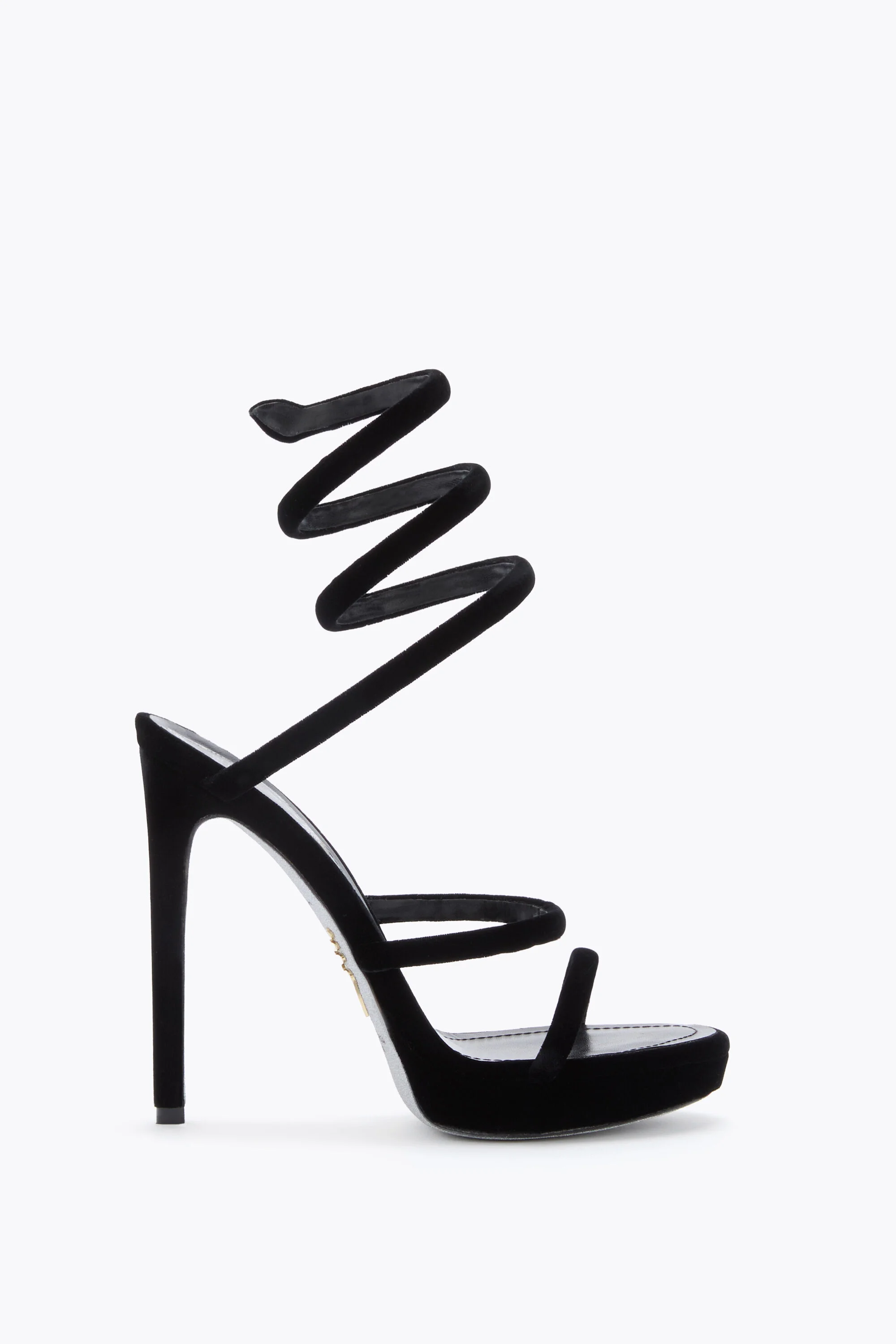 CLEO BLACK VELVET PLAFORM SANDAL 120 - 1