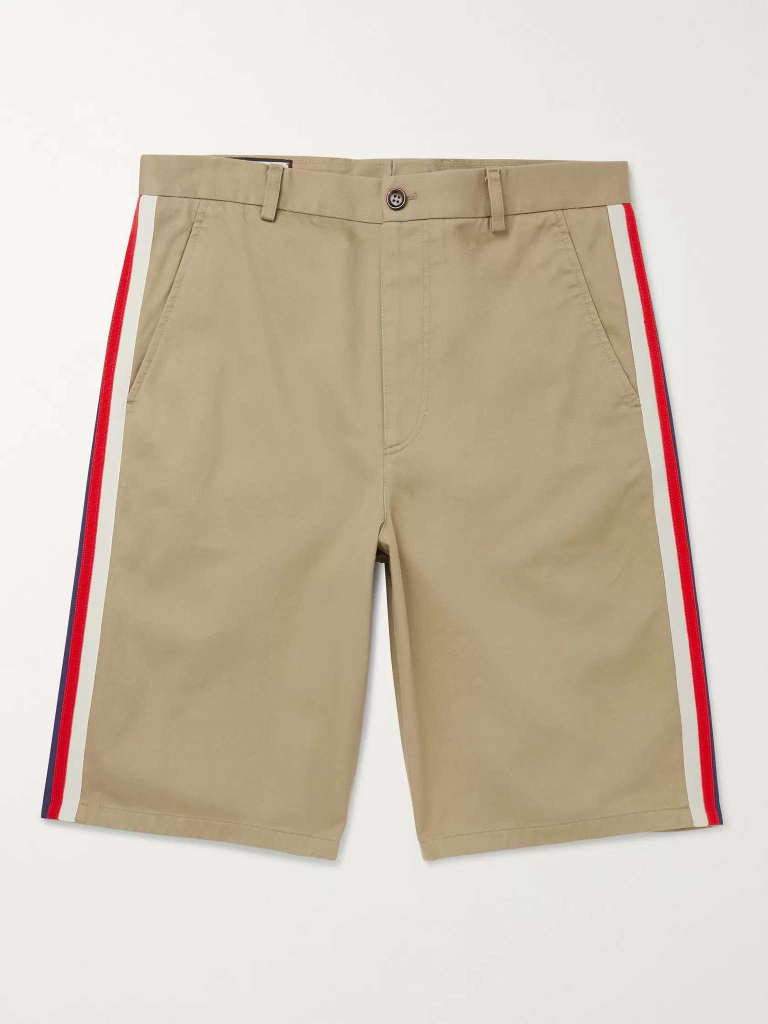 Webbing-Trimmed Cotton-Twill Bermuda Shorts - 1