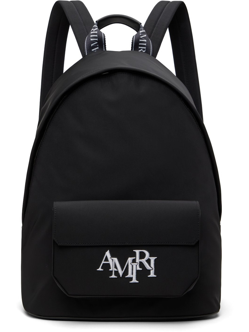Black Staggered Backpack - 1