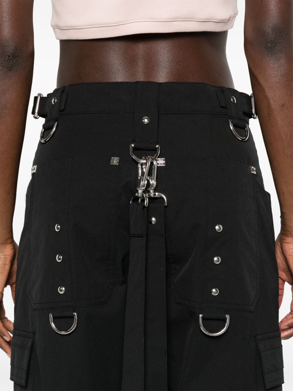 high-waist cargo trousers - 5