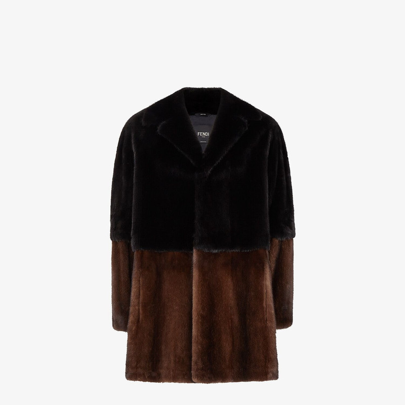 Multicolor mink trench coat 4