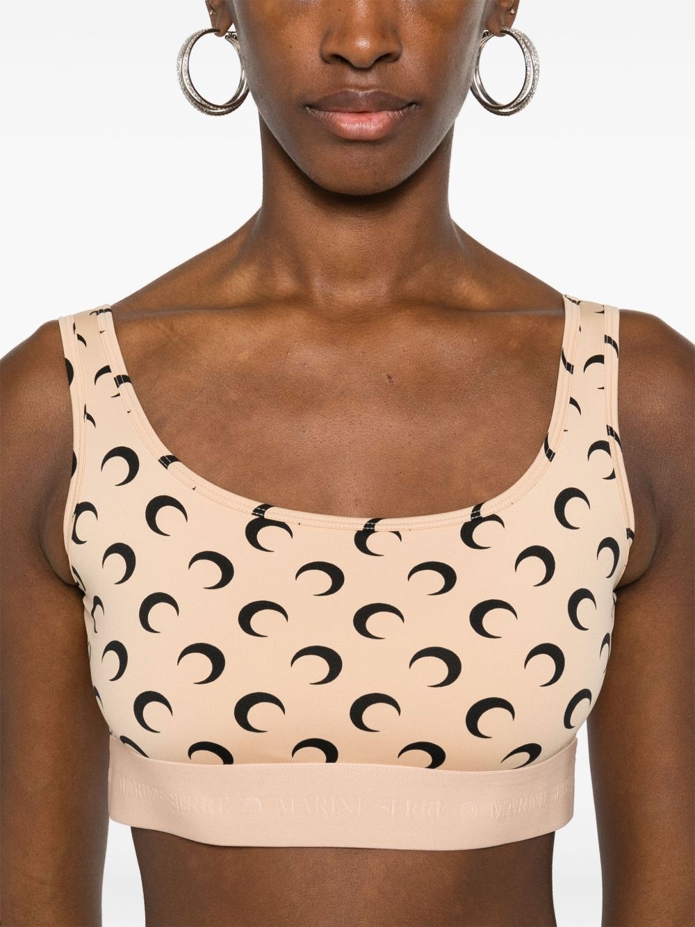 Crescent Moon-print crop top - 5