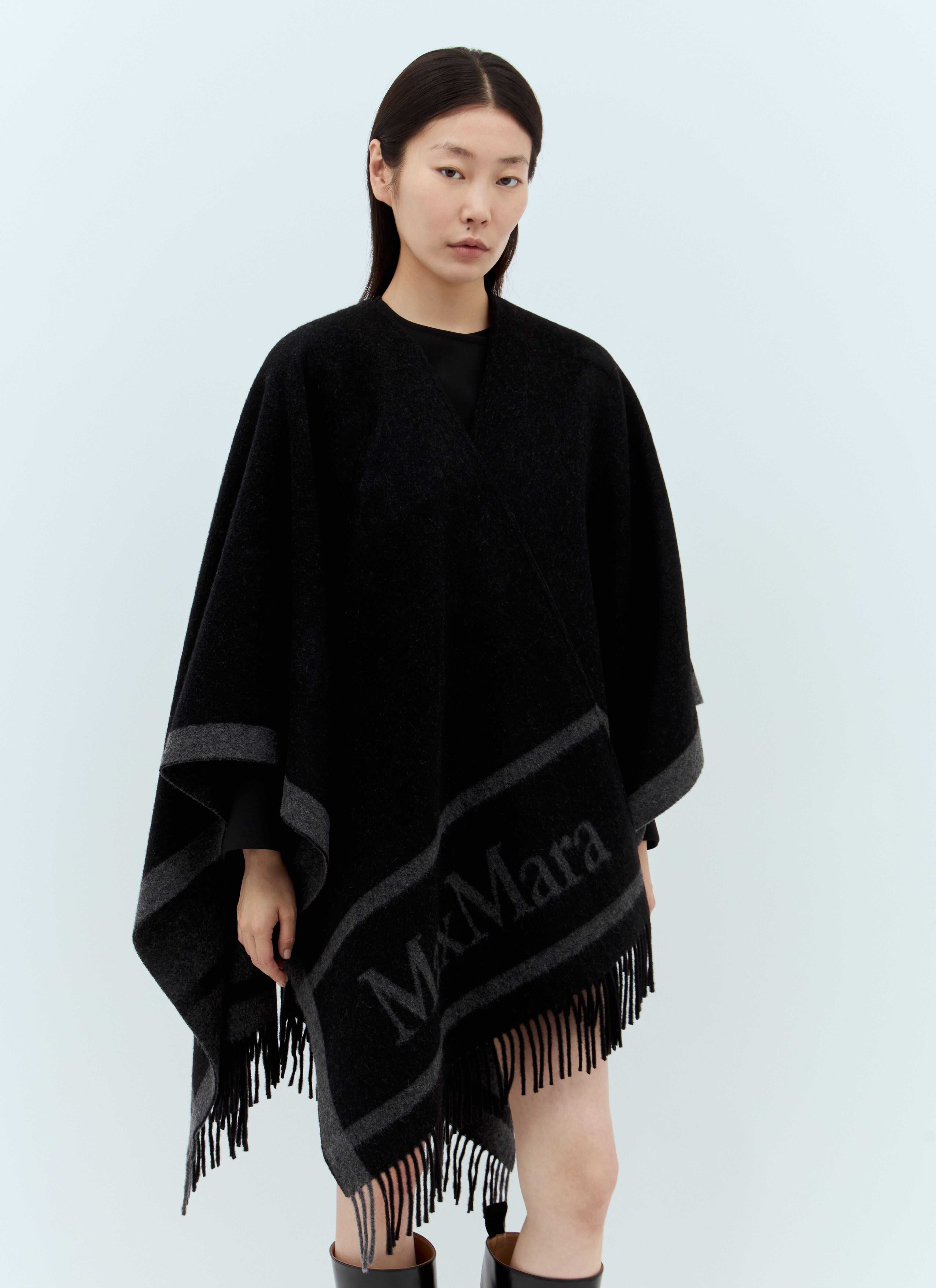 Wool Cloak With Fringes - 1