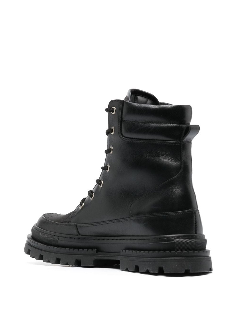 logo-plaque leather ankle boots 3