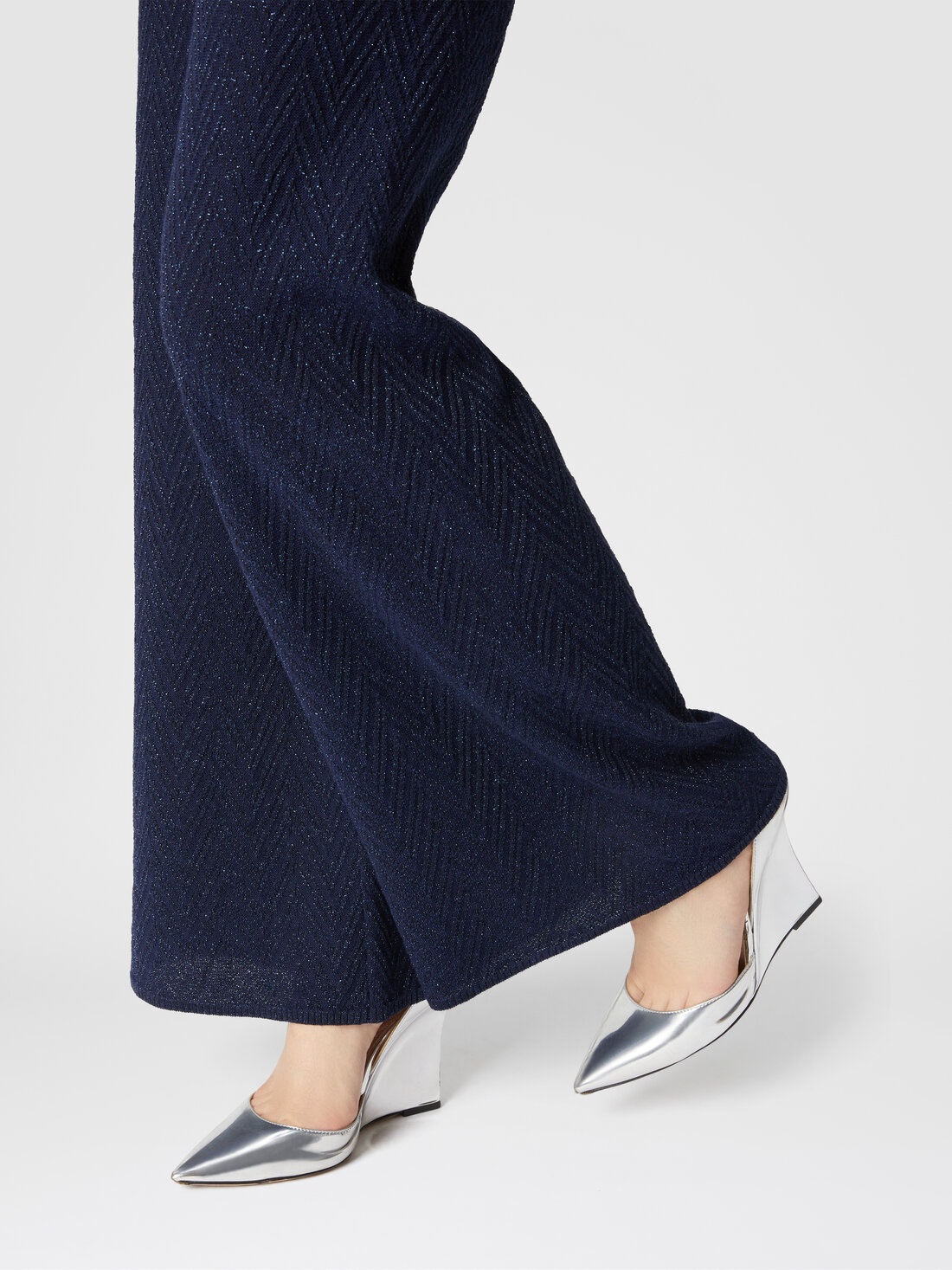 Straight-leg jacquard trousers - 5