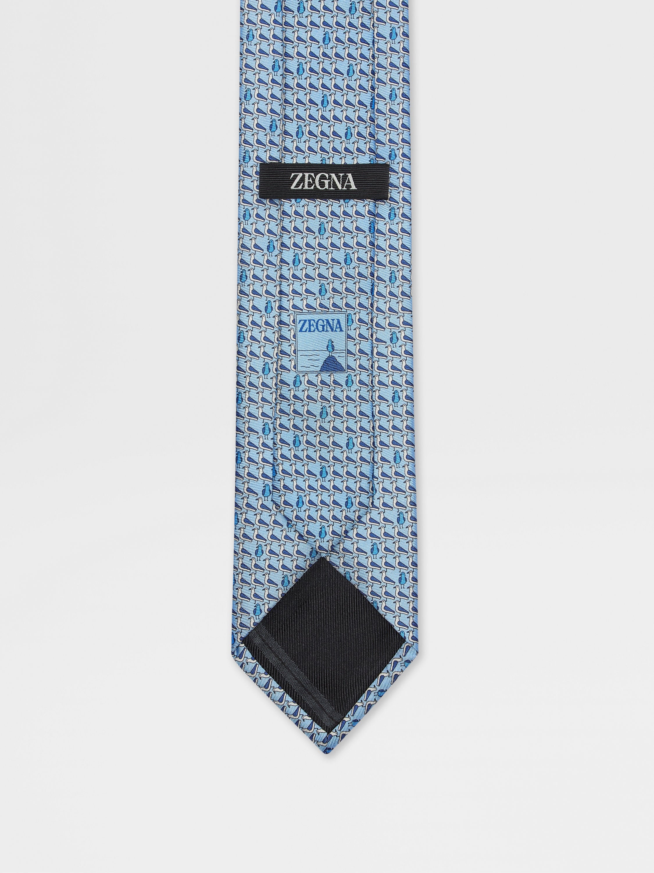 LIGHT BLUE SILK TIE - 3