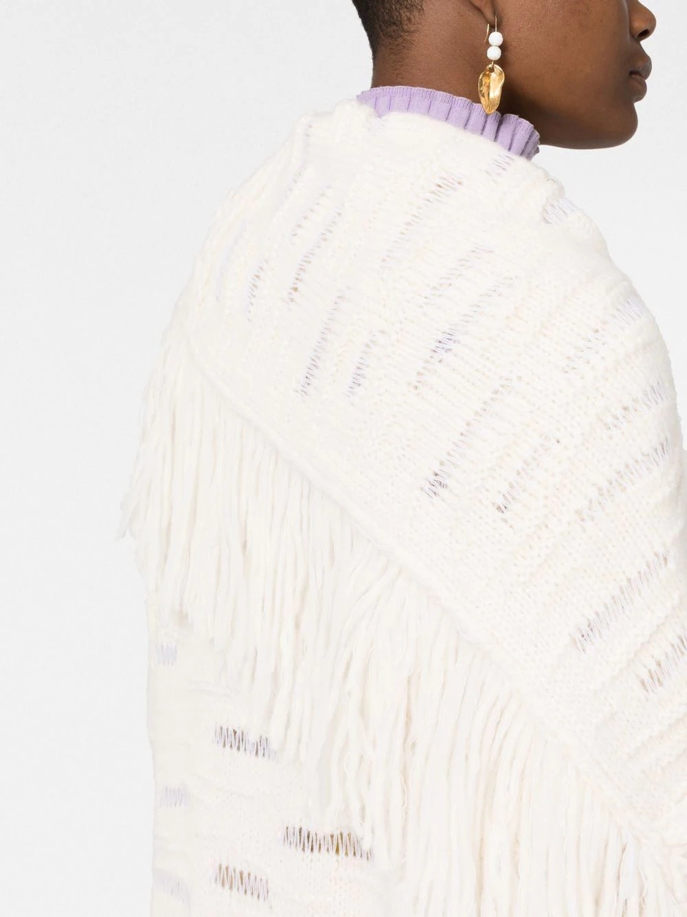 asymmetric fringed cardi-coat - 5