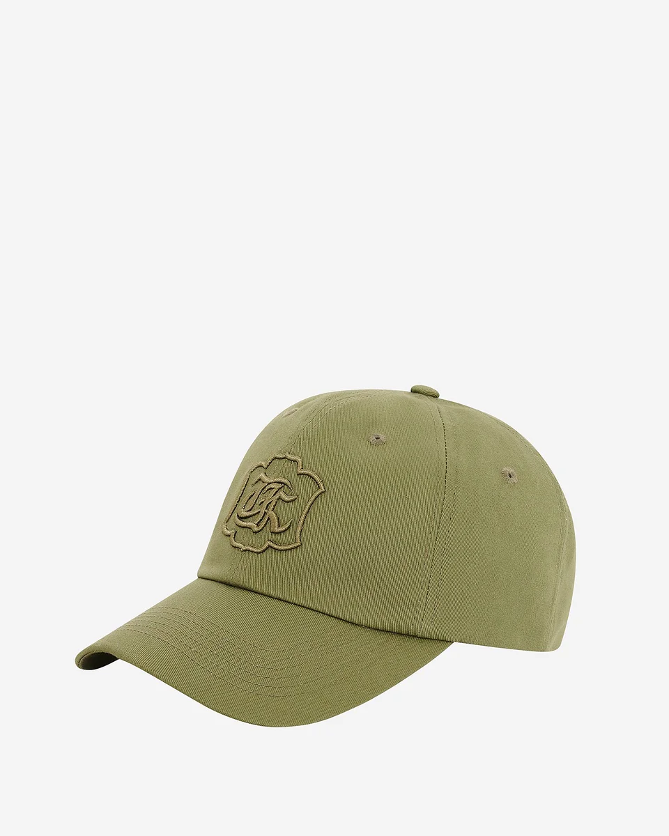 KHAKI EMBROIDERED CREST CAP - 1