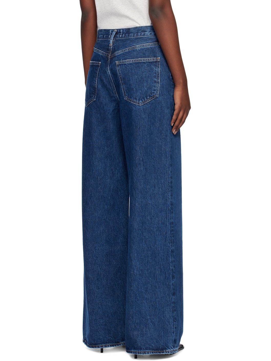 Indigo Dame High Rise Wide Leg No Cuff Jeans - 3