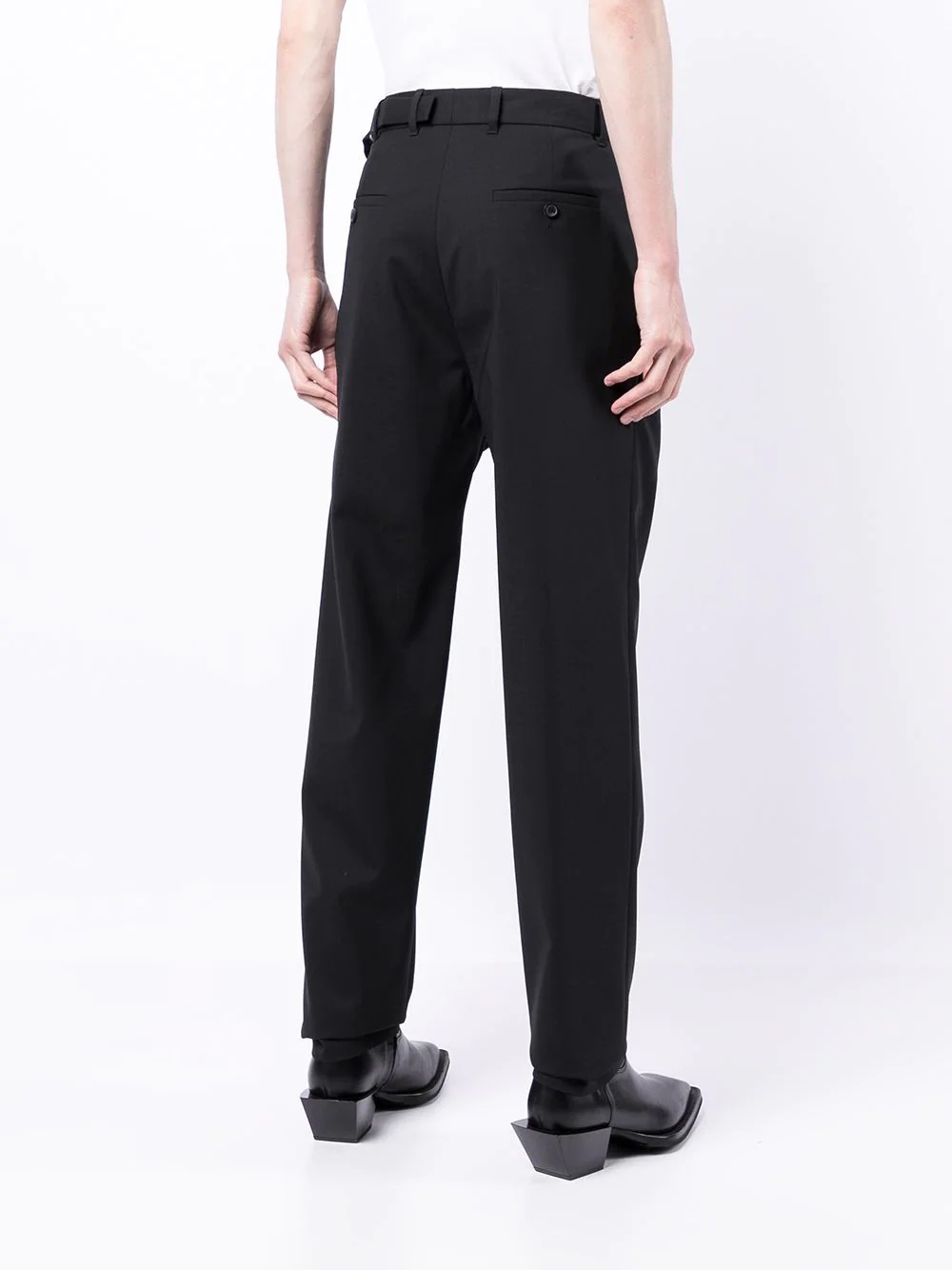 double-waistband straight leg trousers - 4